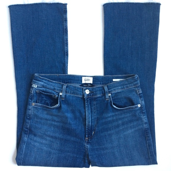 Citizen of Humanity Isola Bootcut Ankle Cropped Raw Hem Jeans Light Wash Size 28 - Picture 3 of 17